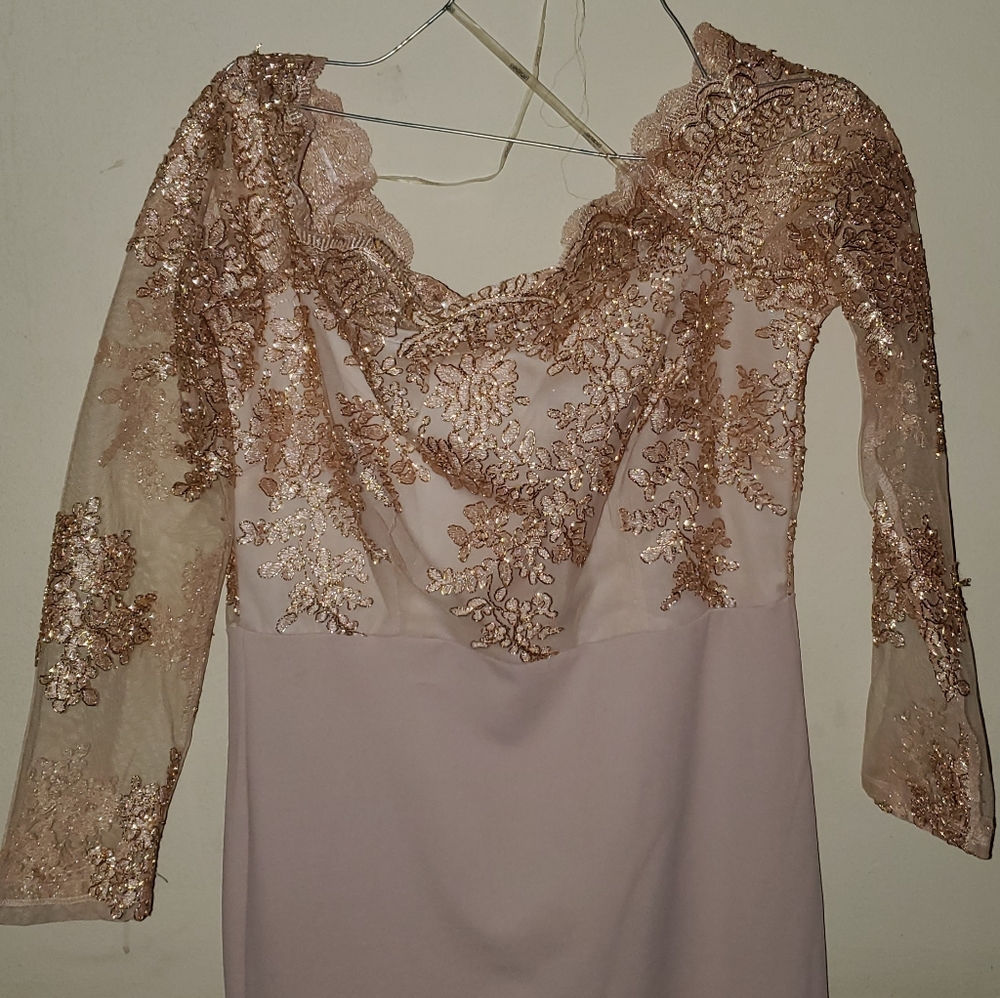 Tan and gold dress